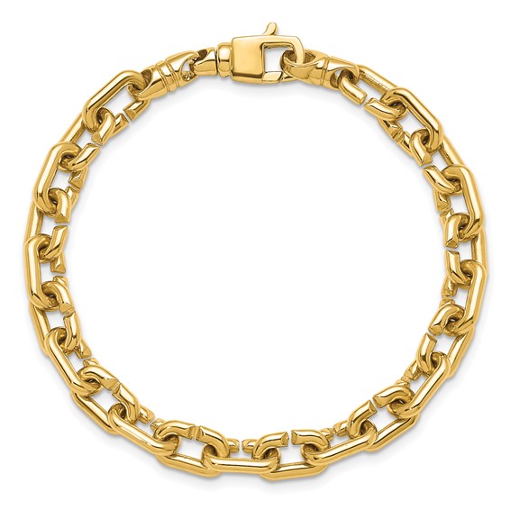 Herco 14K Polished Fancy 7.4mm Notched Cable Chain Bracelet