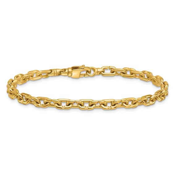 Herco 14K Polished Fancy 4.8mm Notched Cable Chain Bracelet