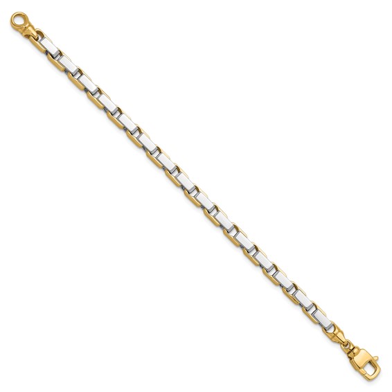 Herco 14K Two-tone Polished Fancy Rectangular Link Bracelet
