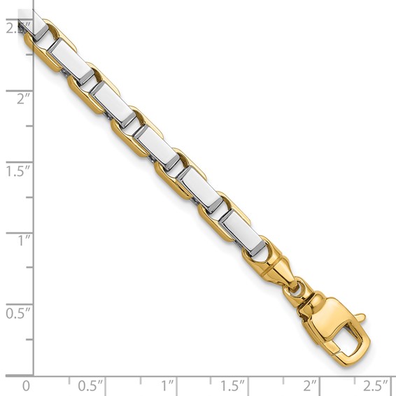Herco 14K Two-tone Polished Fancy Rectangular Link Bracelet