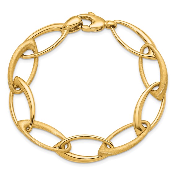 Herco 14K Polished and Satin Fancy Link Bracelet