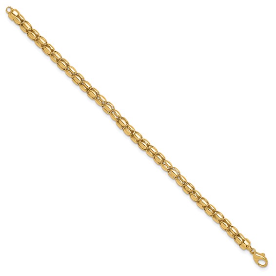 Herco 14K Polished Fancy Oval Barrel Link Bracelet