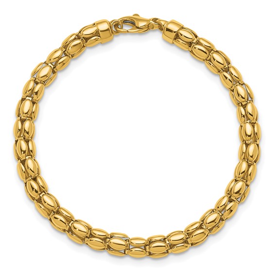 Herco 14K Polished Fancy Oval Barrel Link Bracelet