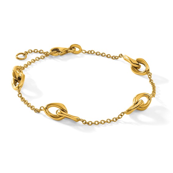 Herco 14K Polished Double Link Station 7 Inch with .5 Inch Extension Bracelet
