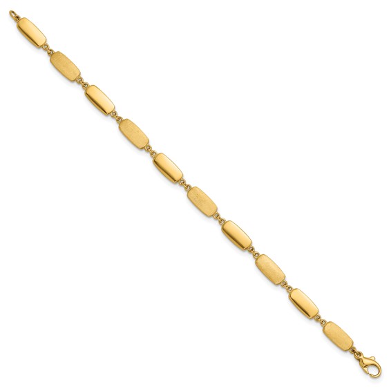 Herco 14K Polished and Satin Rounded Rectangular Link Bracelet