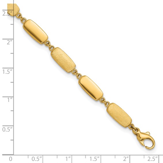 Herco 14K Polished and Satin Rounded Rectangular Link Bracelet