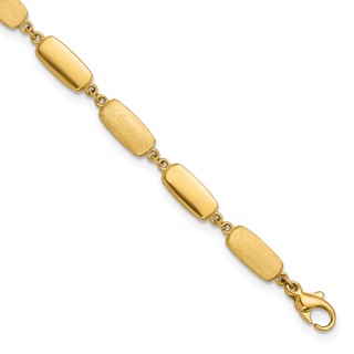 Herco 14K Polished and Satin Rounded Rectangular Link Bracelet