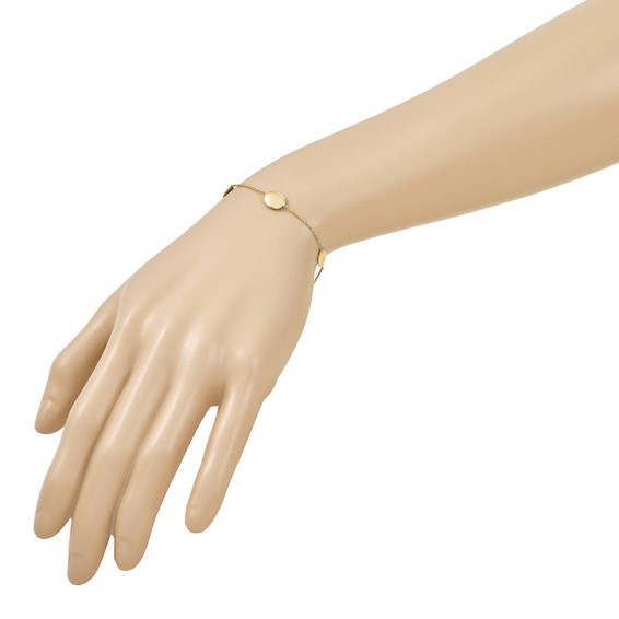 Herco 14K Polished Graduated Ovals 7 Inch with .5 Inch Extension Bracelet
