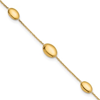 Herco 14K Polished Graduated Ovals 7 Inch with .5 Inch Extension Bracelet