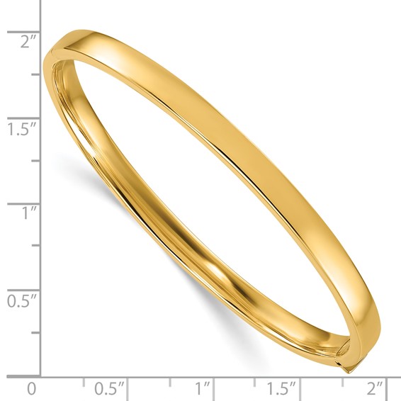 Herco 14K Polished Square Tube Solid Hinged Bangles