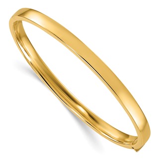 Herco 14K Polished Square Tube Solid Hinged Bangles
