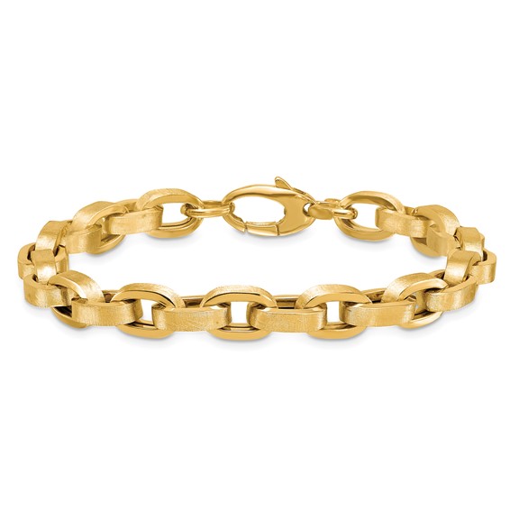 Herco Polished & Brushed Fancy Cable Link Bracelets