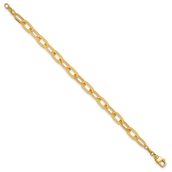 Herco 14K Polished Flat Solid Oval Link Bracelet