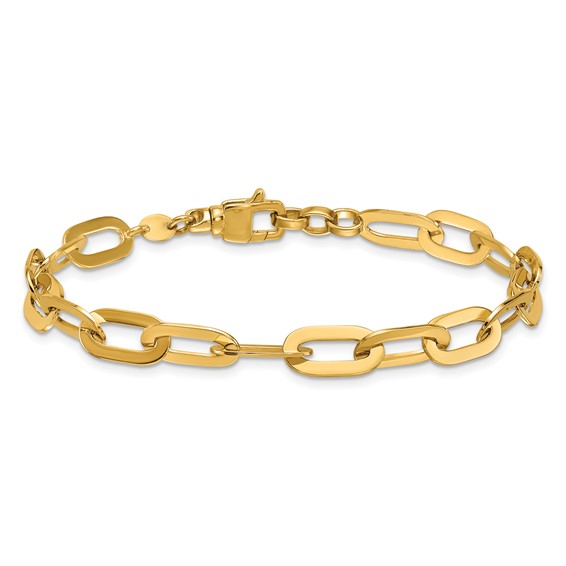 Herco 14K Polished Flat Solid Oval Link Bracelet