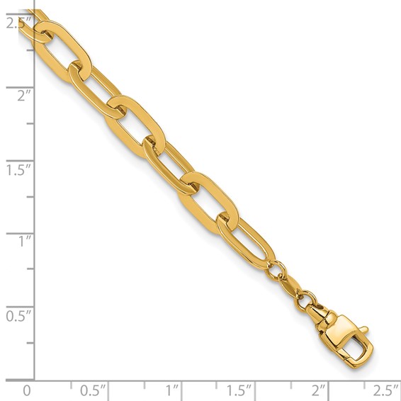 Herco 14K Polished Flat Solid Oval Link Bracelet