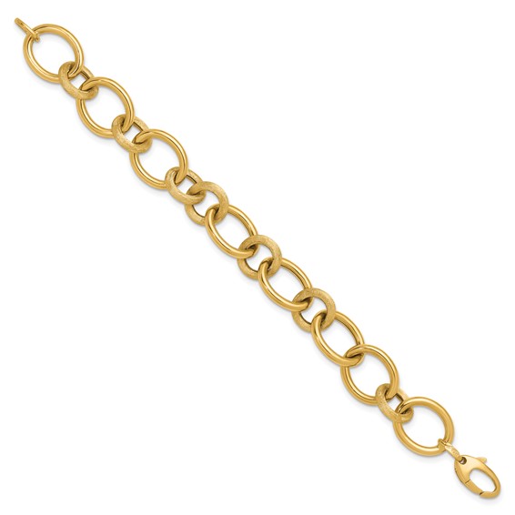 Herco 14K Polished and Satin Fancy Circle and Oval Link Bracelet