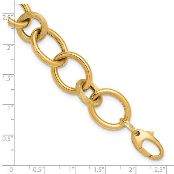 Herco 14K Polished and Satin Fancy Circle and Oval Link Bracelet