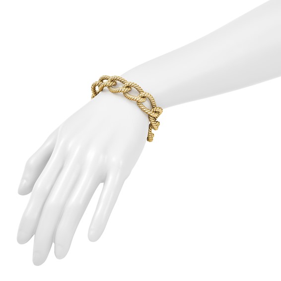 Herco 14K Polished and Twisted Oval Link Bracelet