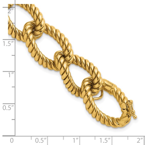 Herco 14K Polished and Twisted Oval Link Bracelet