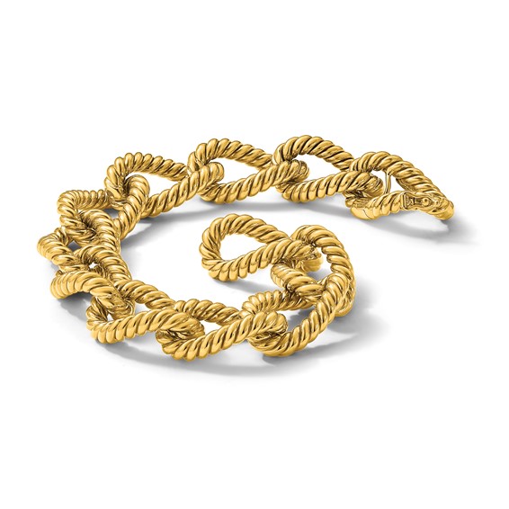 Herco 14K Polished and Twisted Oval Link Bracelet