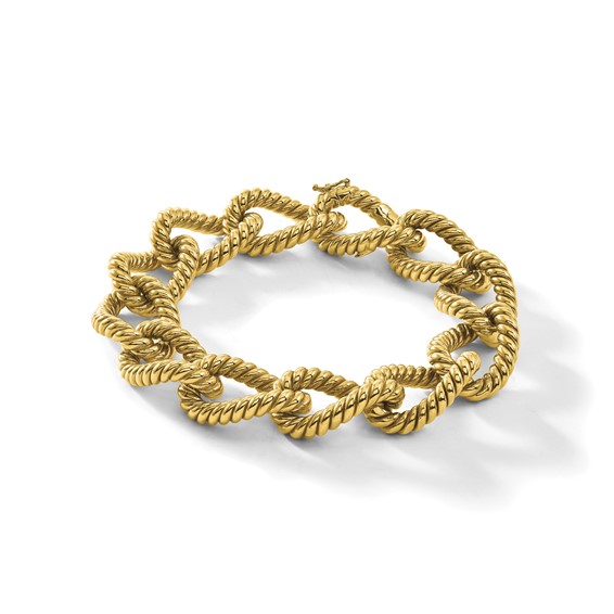 Herco 14K Polished and Twisted Oval Link Bracelet