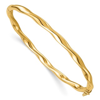 HERCO Gold Twisted Hinged Bangles