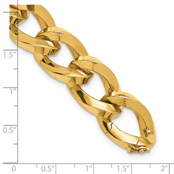 Herco 14K Polished Square Tube Oval Link Bracelet