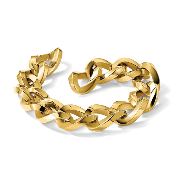 Herco 14K Polished Square Tube Oval Link Bracelet