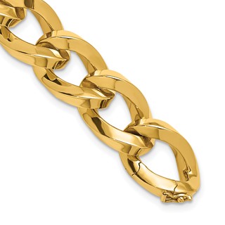 Herco 14K Polished Square Tube Oval Link Bracelet