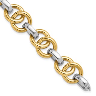Herco 14K Two-tone Polished Double Circle Link Bracelet