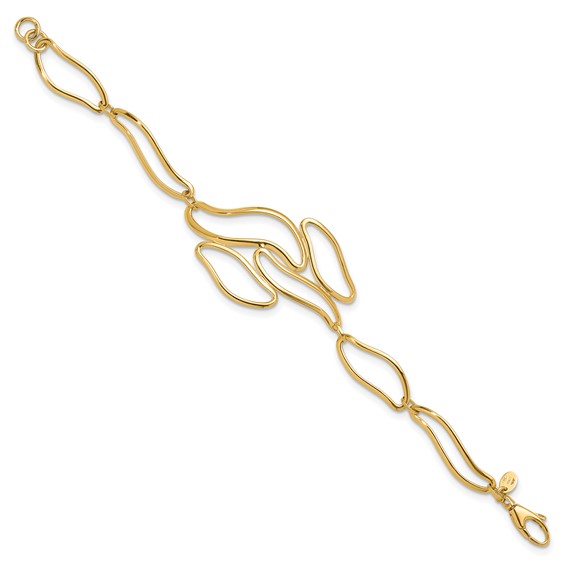 Herco 14K Polished Solid Fancy Contemporary Link Bracelet