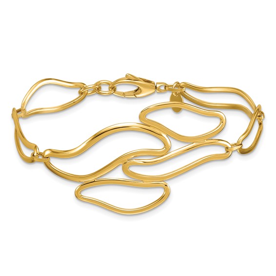 Herco 14K Polished Solid Fancy Contemporary Link Bracelet