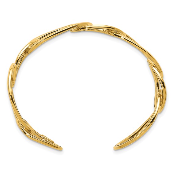 Herco 14K Polished Oval Link Cuff Bangle