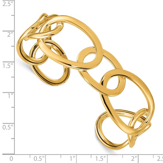 Herco 14K Polished Oval Link Cuff Bangle
