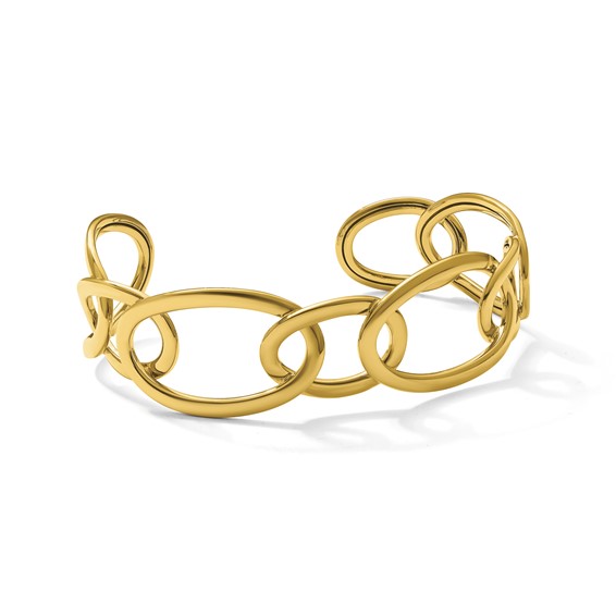 Herco 14K Polished Oval Link Cuff Bangle
