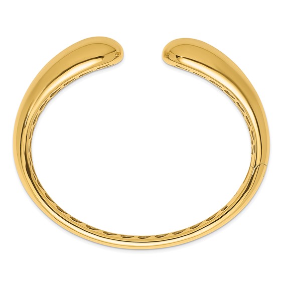 Herco 14K Polished Graduated Teardrop Hinged Cuff Bangle