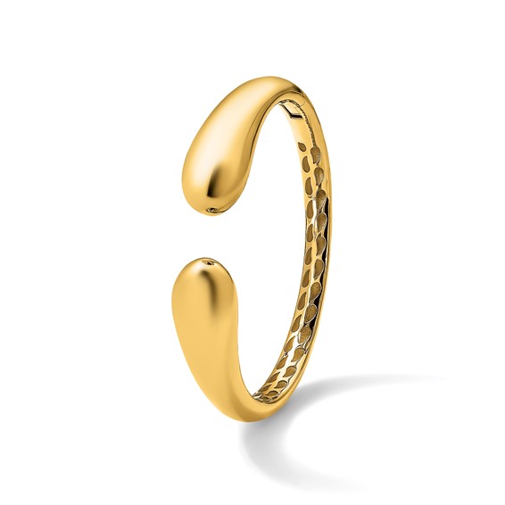 Herco 14K Polished Graduated Teardrop Hinged Cuff Bangle