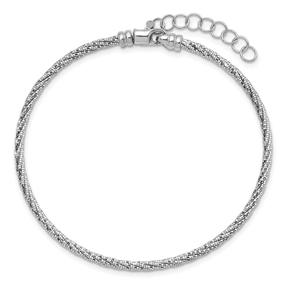 Herco 14K Polished Diamond-cut Twisted Wire w/ 1in Ext. Bracelets