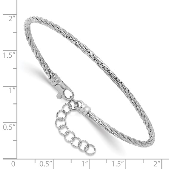 Herco 14K Polished Diamond-cut Twisted Wire w/ 1in Ext. Bracelets