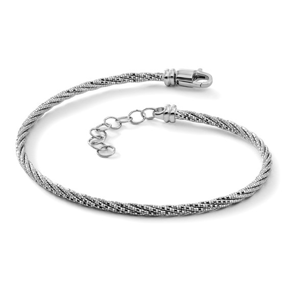 Herco 14K Polished Diamond-cut Twisted Wire w/ 1in Ext. Bracelets