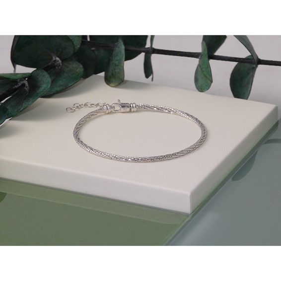 Herco 14K Polished Diamond-cut Twisted Wire w/ 1in Ext. Bracelets