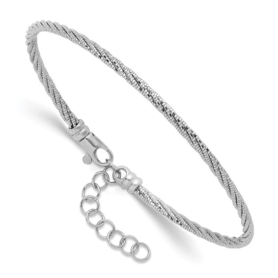 Herco 14K Polished Diamond-cut Twisted Wire w/ 1in Ext. Bracelets