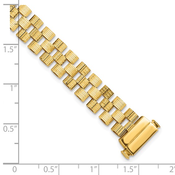 Herco Polished and Grooved Fancy Link Bracelet                         