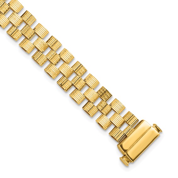 Herco Polished and Grooved Fancy Link Bracelet                         