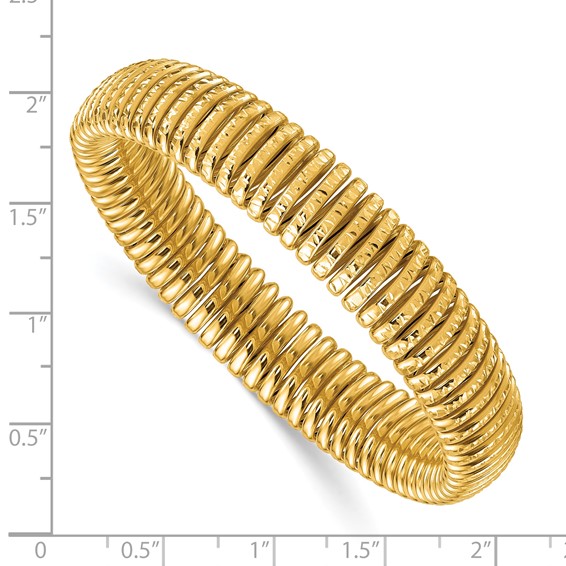 Herco 14K Polished and Diamond-cut Stretch Bracelet