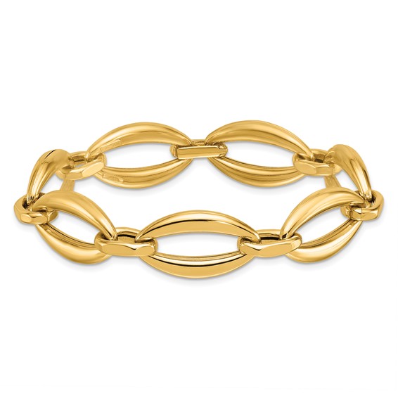 Herco 14K Polished Fancy Oval Link Bracelet