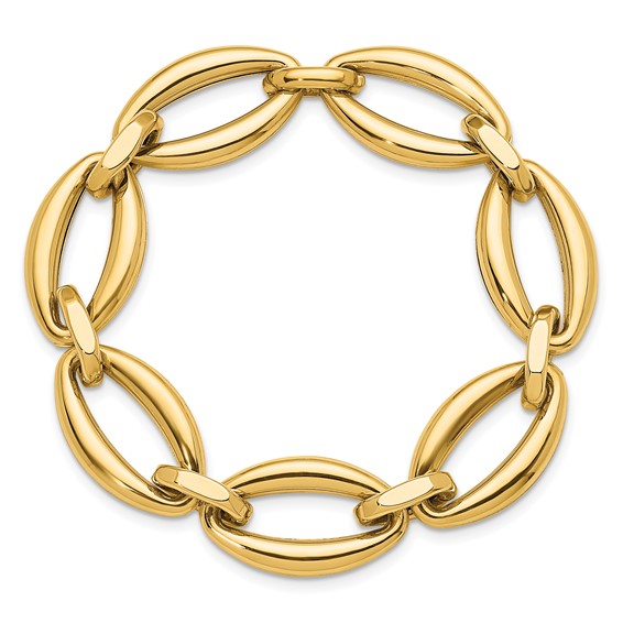 Herco 14K Polished Fancy Oval Link Bracelet