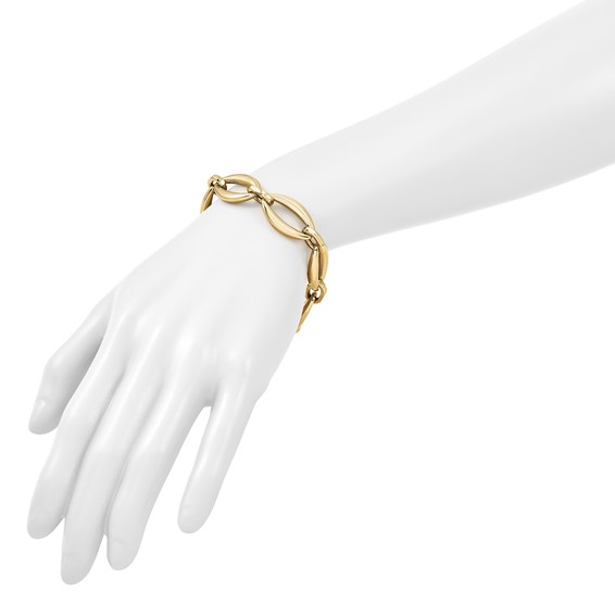 Herco 14K Polished Fancy Oval Link Bracelet