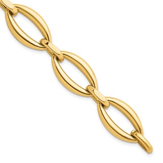 Herco 14K Polished Fancy Oval Link Bracelet