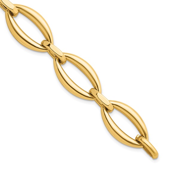 Herco 14K Polished Fancy Oval Link Bracelet